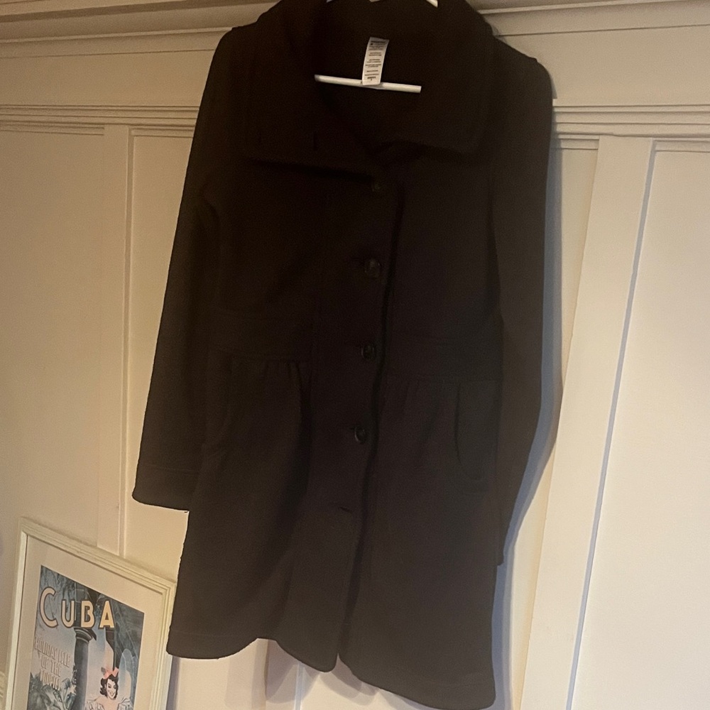 Patagonia Women's black better sweater long  coat with fleece lining.